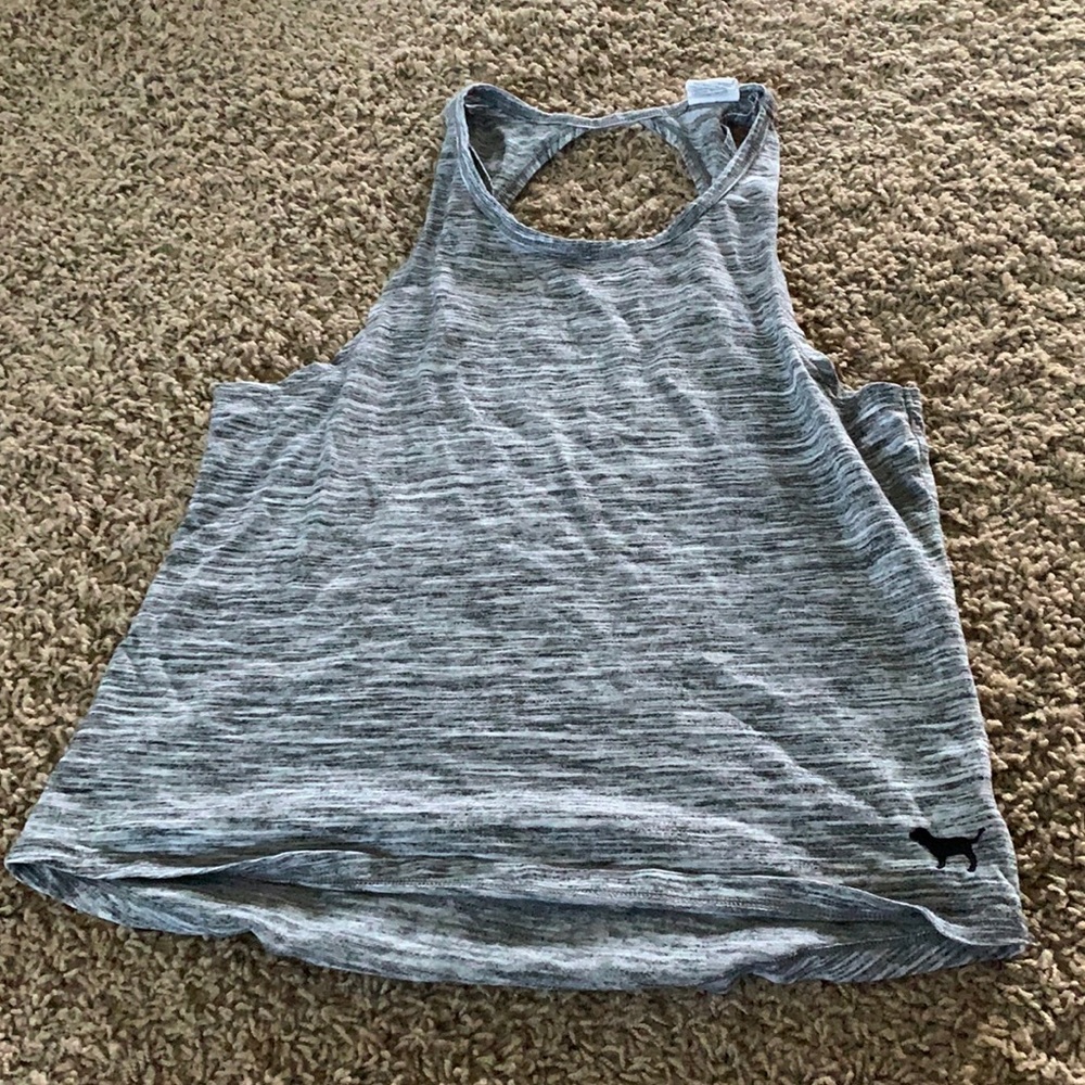 VS PINK heather gray tank top